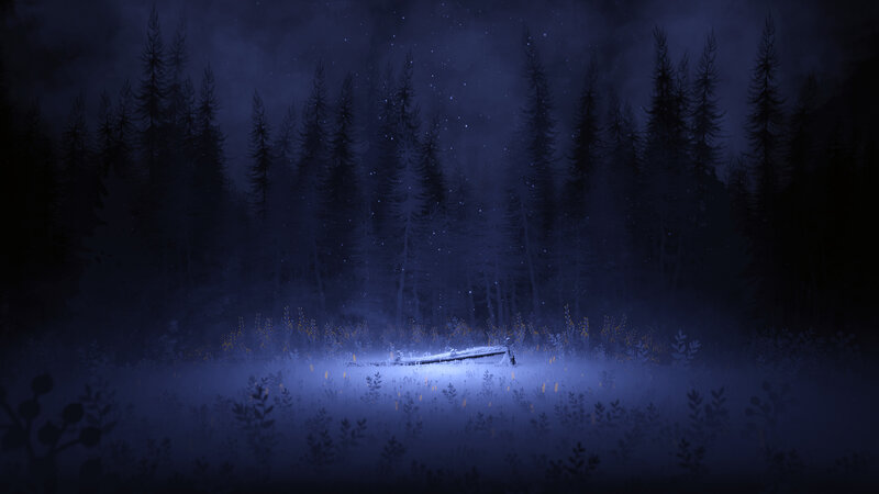 Figure in a Forest — Blue, Mysterious