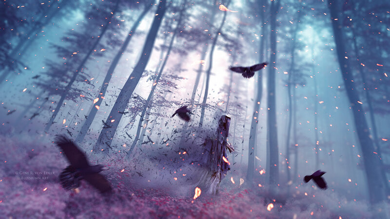 Figure in a Forest — Blue