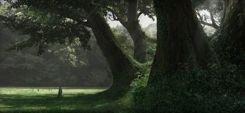 Figure in a Forest Clearing
