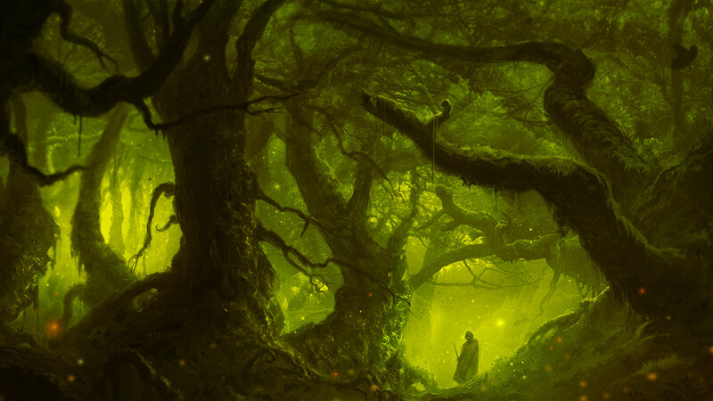 Figure in a Forest — Green