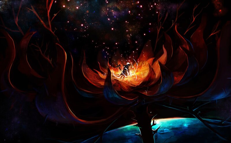 Figure in a Glowing Flower