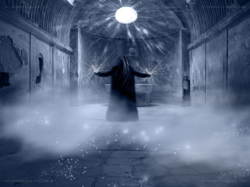 figure in a misty chamber
