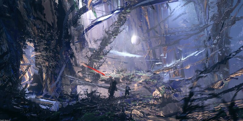 Figure in a Ruined Forest