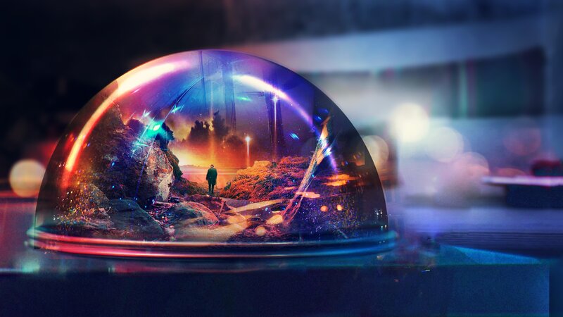 Figure in a Snow Globe — Purple