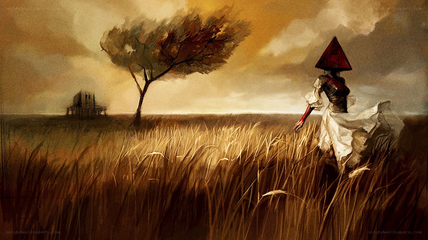 figure in a wheat field