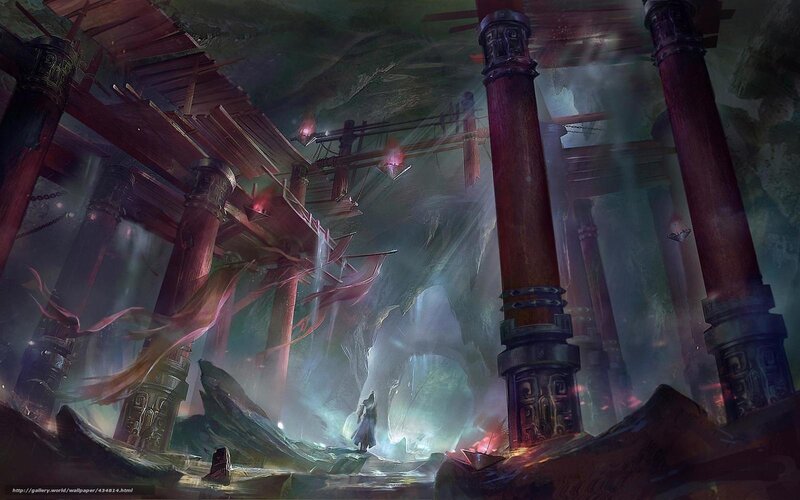 Figure in Ancient Ruin — Red