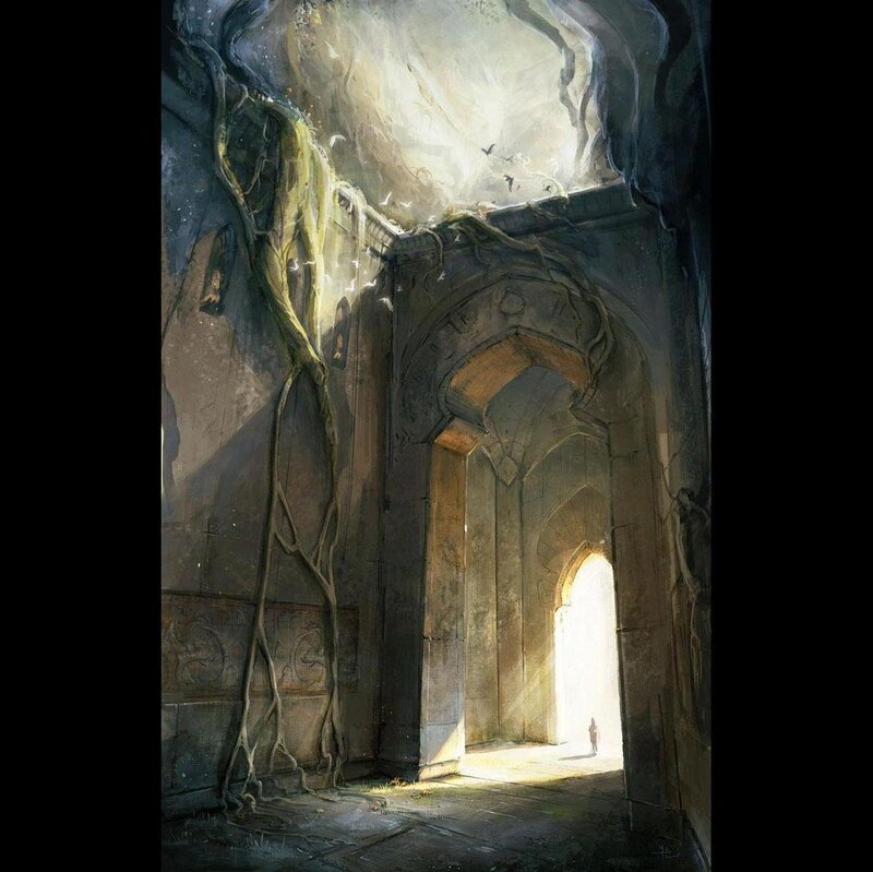 Figure in Ancient Ruin