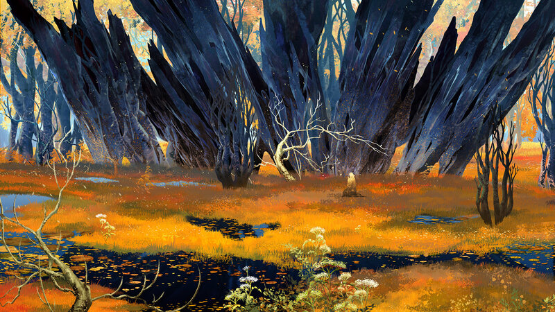 Figure in Autumn Forest — Orange
