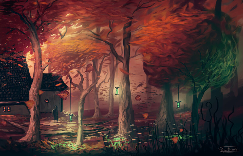 Figure in Autumn Forest