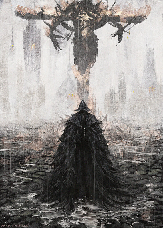 Figure in Black Cloak — Dramatic, Somber
