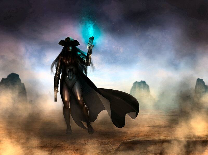 Figure in Black Cloak — Dramatic