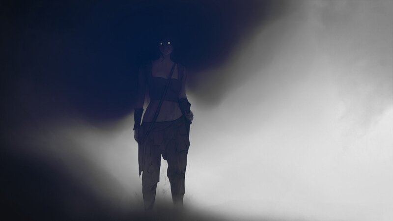 Figure in Dark Fog — Black, Dramatic