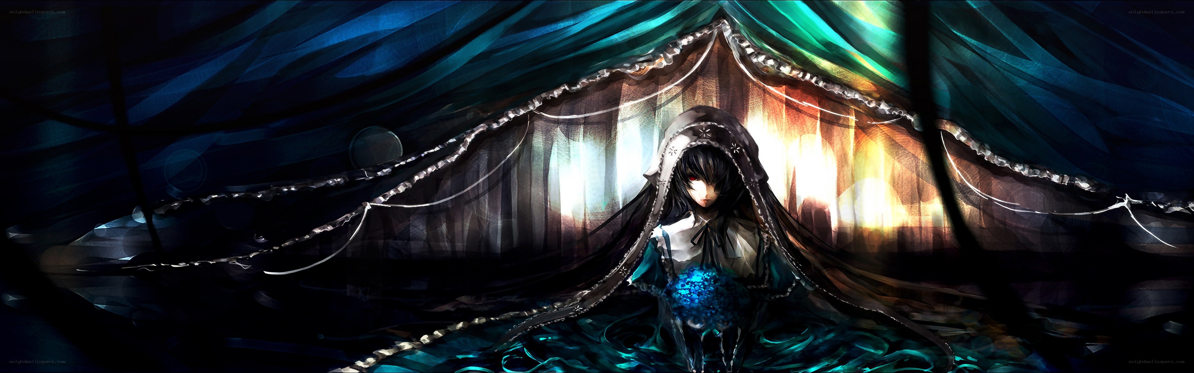figure in dark hooded cloak