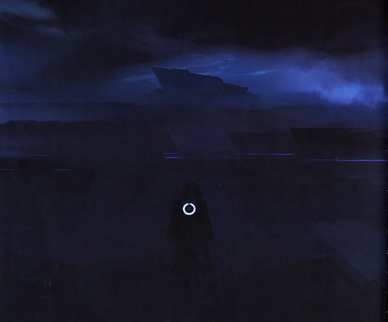 figure in dark landscape