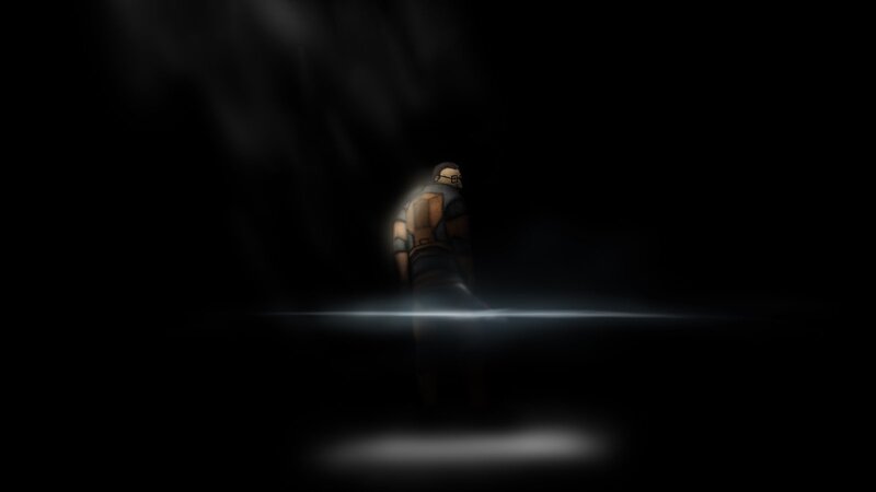 figure in dark space