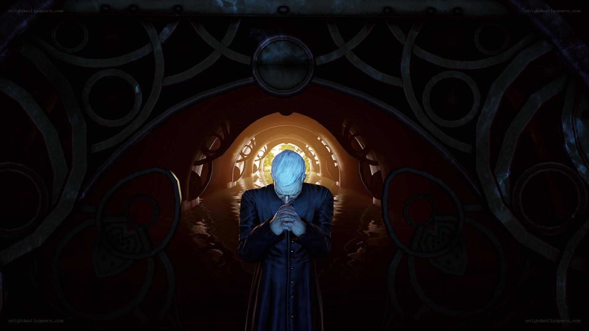 figure in dark tunnel