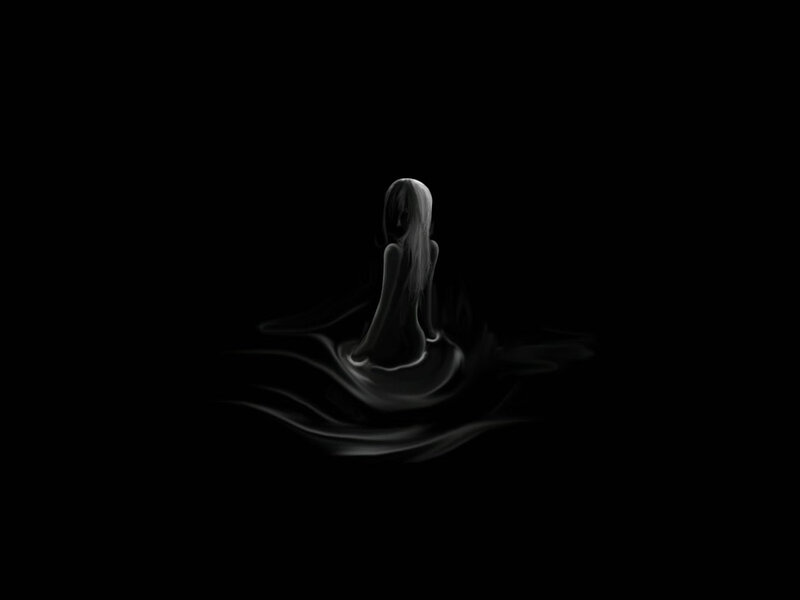 figure in dark water