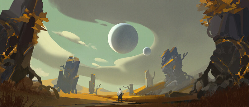 Figure in Desert Landscape — Brown