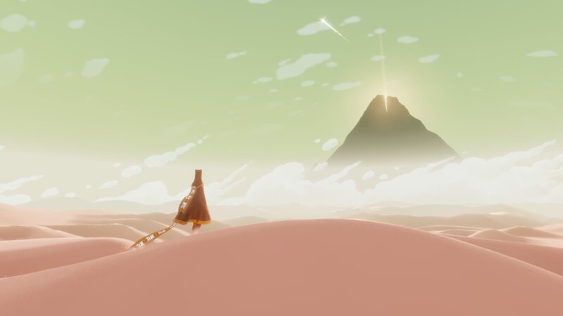 Figure in Desert Landscape — Green