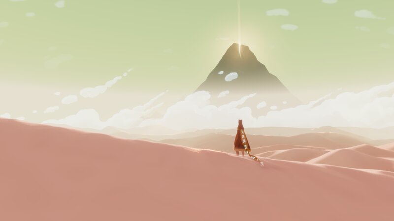 Figure in Desert Landscape — Pink
