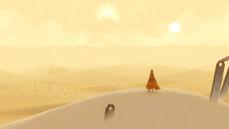 Figure in Desert Landscape — Yellow