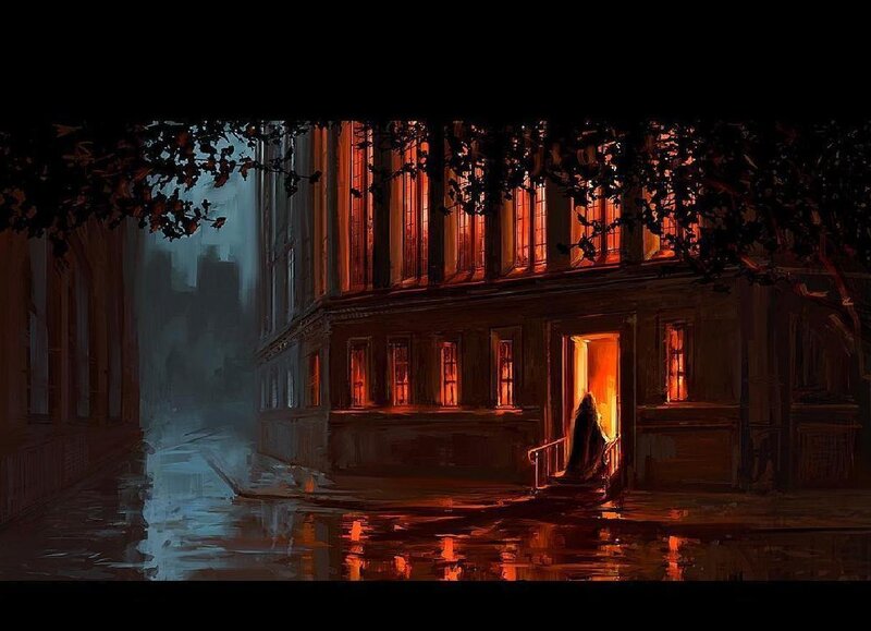 Figure in Doorway at Night