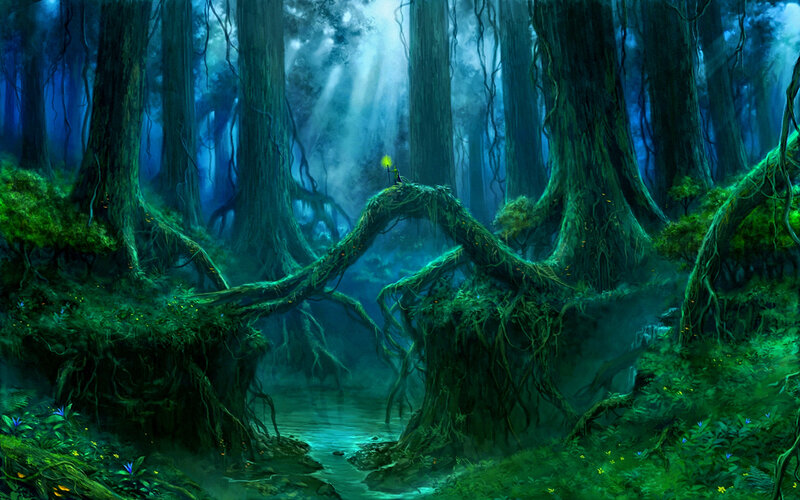 Figure in Enchanted Forest