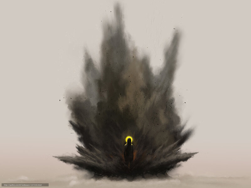 figure in explosion