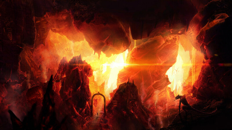Figure in Fiery Cavern
