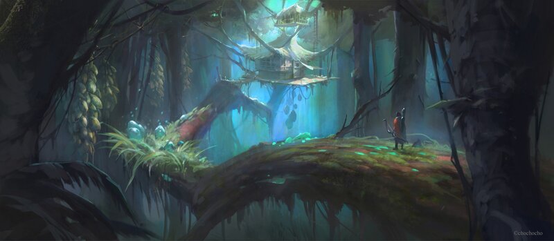 Figure in Forest — Green