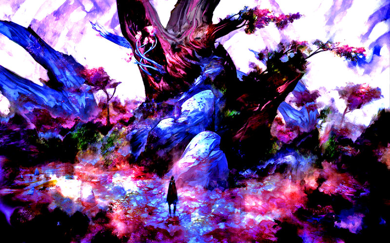 Figure in Front of Giant Tree