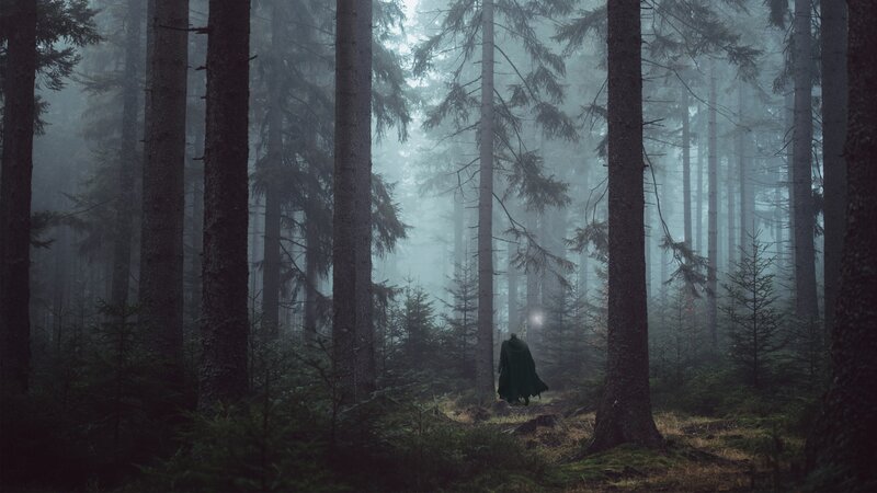 Figure in Green Cloak — Mysterious