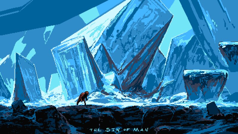 Figure in Icy Cave