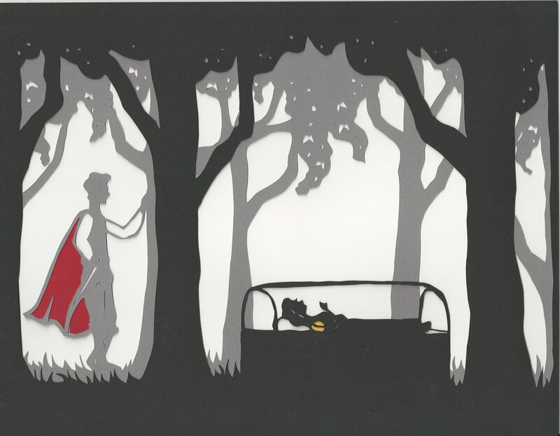 Figure in Red Cloak — Black