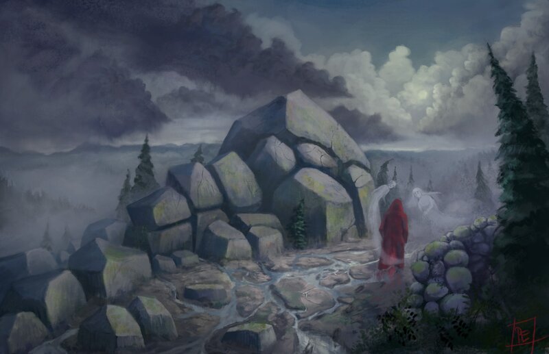 Figure in Red Cloak — Gray