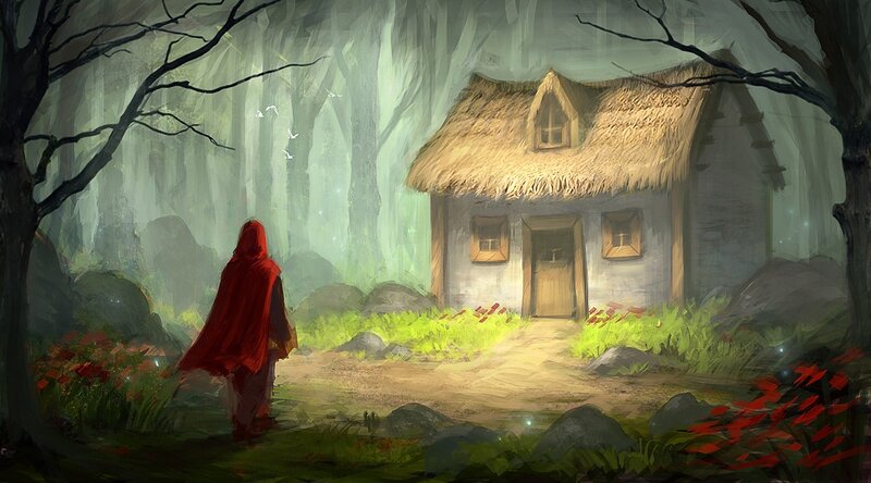 Figure in Red Cloak — Mysterious, Morning