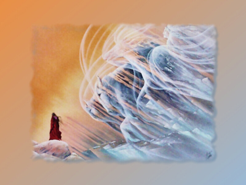 Figure in Red Cloak — Orange