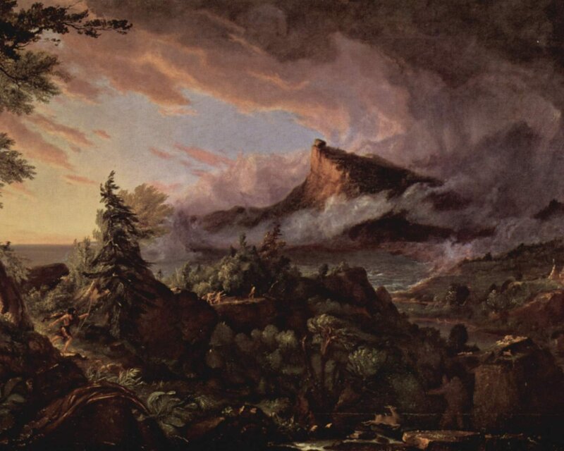 Figure in Rocky Landscape