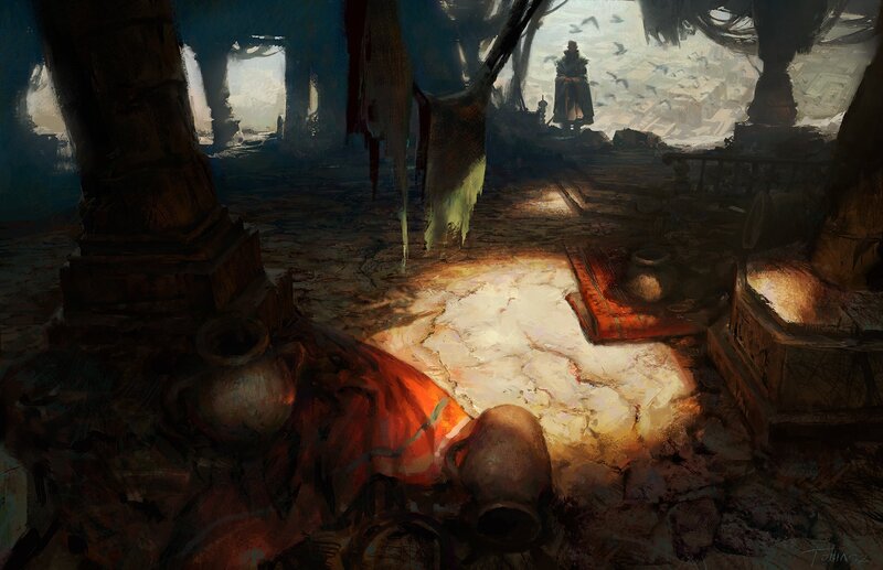 Figure in Ruined Temple