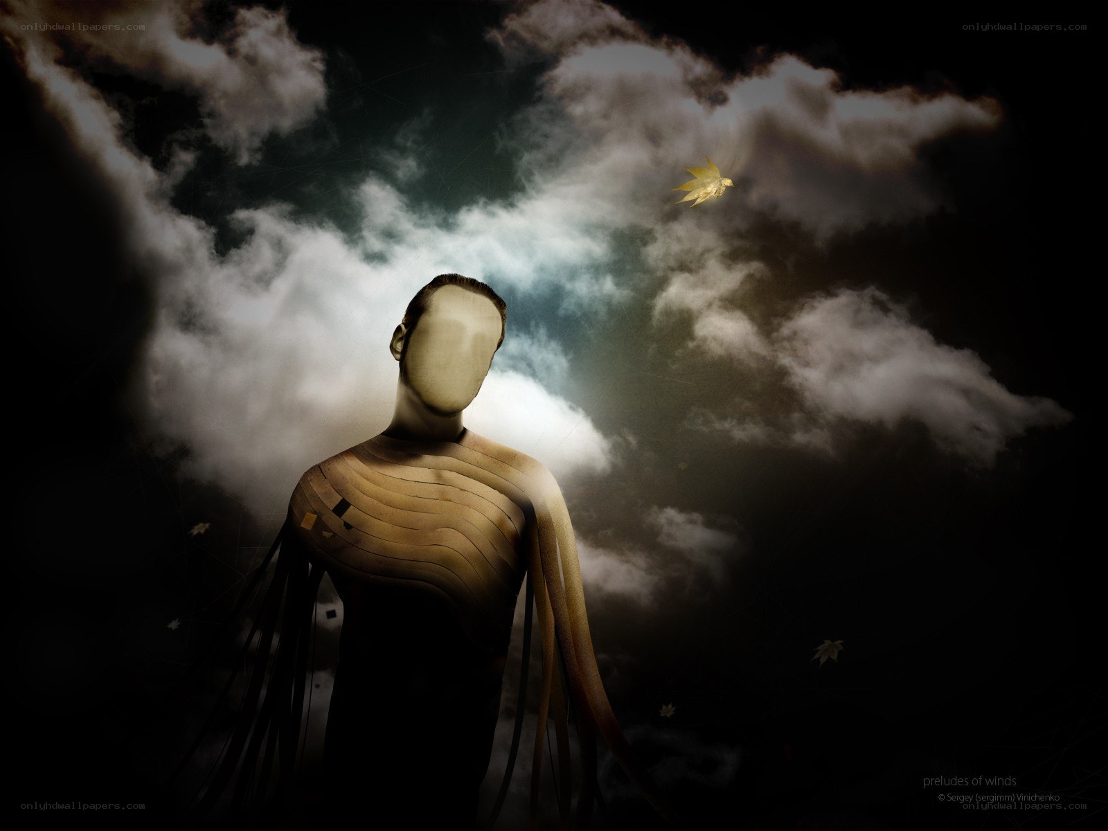 figure in stormy sky