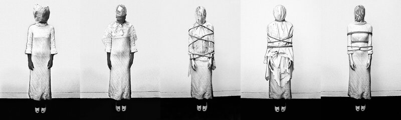 Figure in white dress series