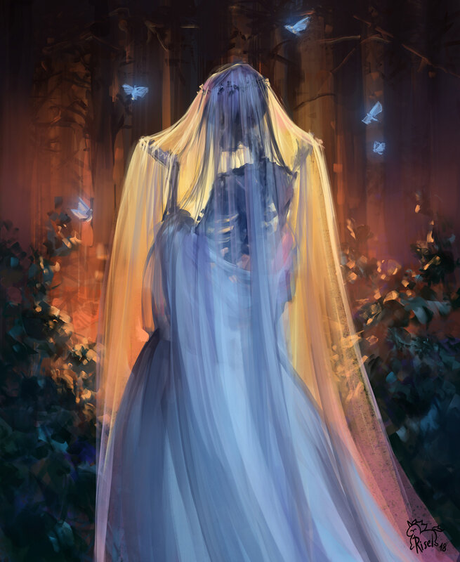 Figure in White Veil