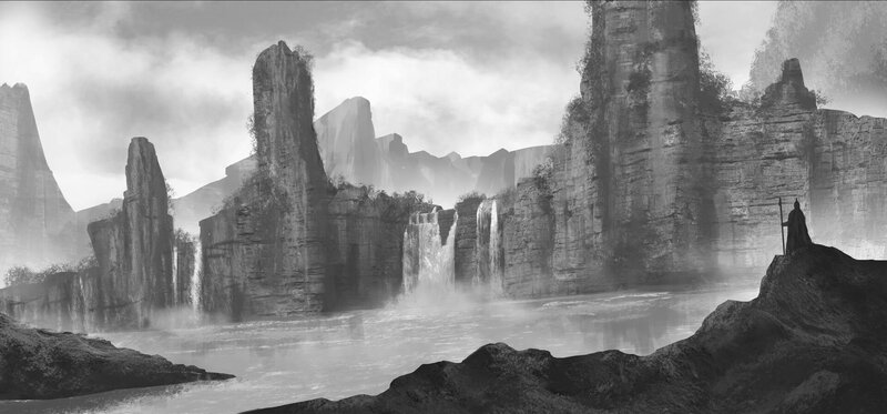 Figure on a Cliff — Black