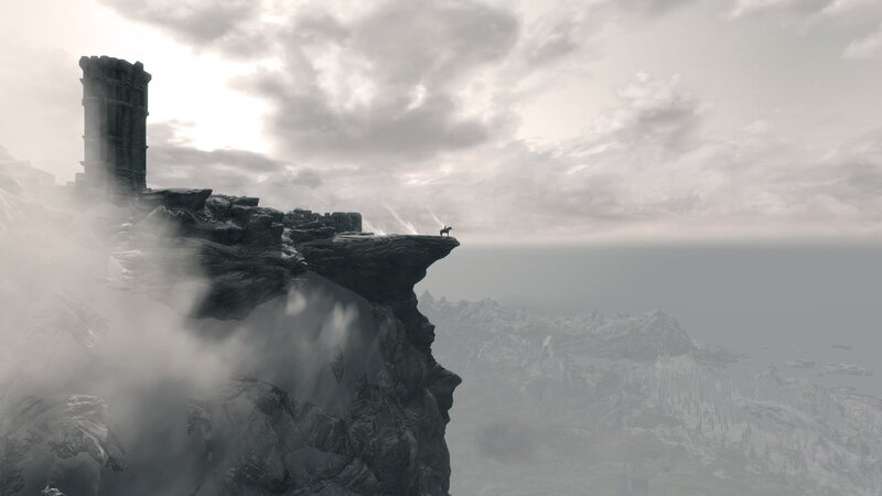 Figure on a Cliff — Gray