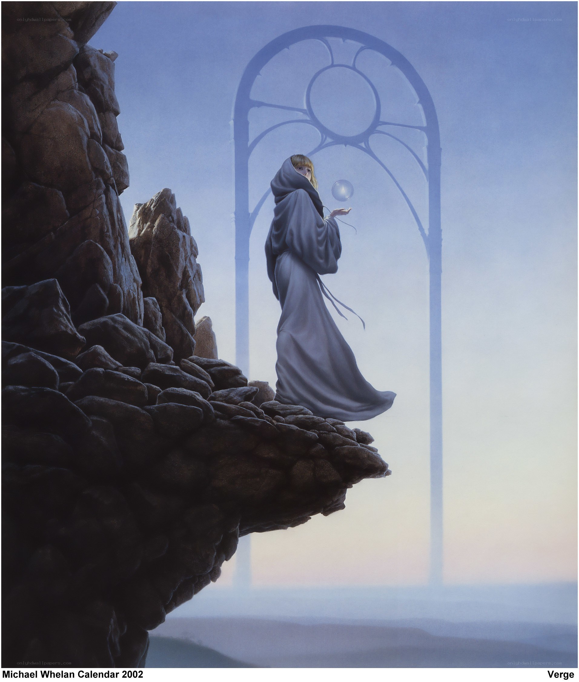 Figure on a cliff with portal