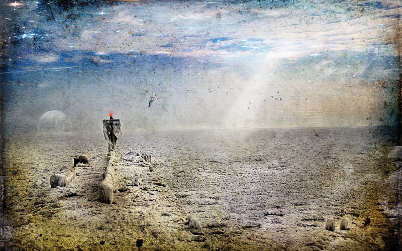 Figure on a Desolate Shore — Blue