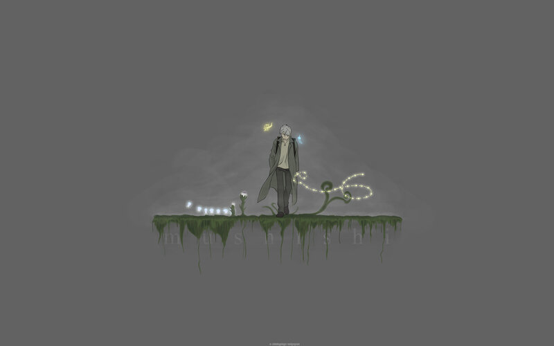 figure on a floating island