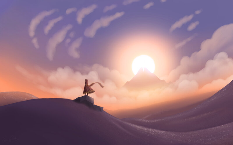 Figure on a Hill — Purple