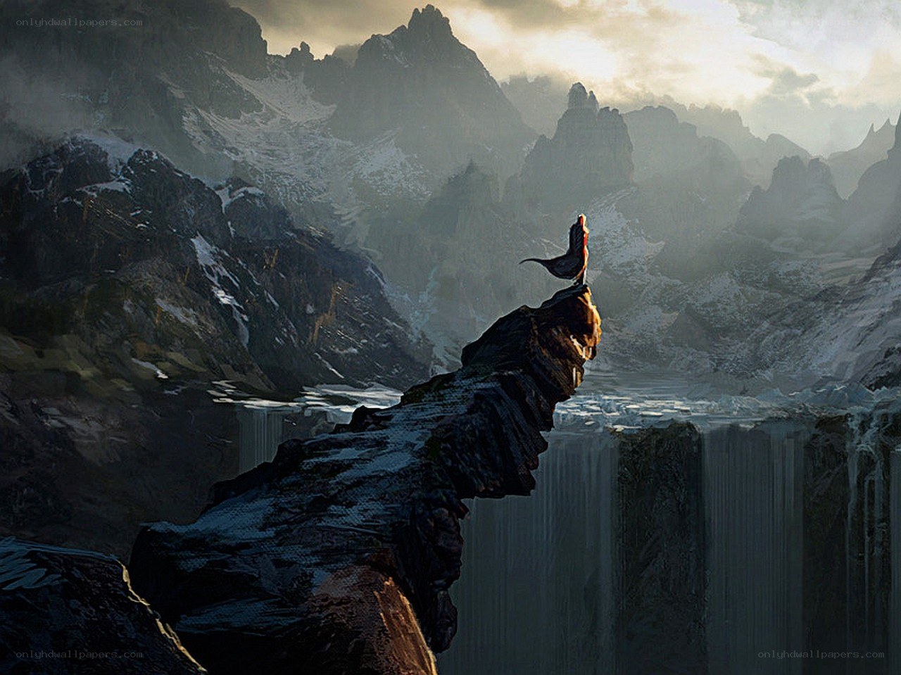 Figure on a mountain peak