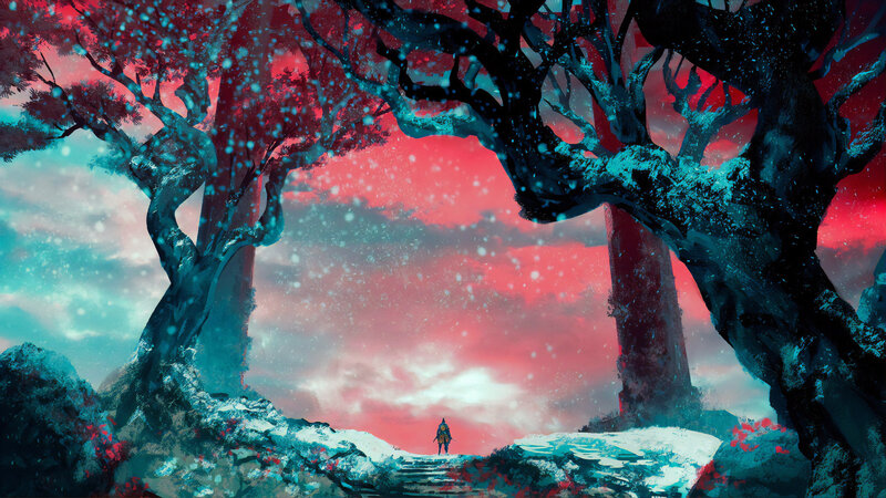Figure on a Path — Red